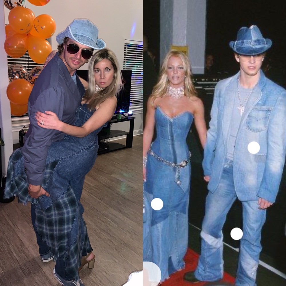Free people denim maxi dress Britney Spears Halloween costume